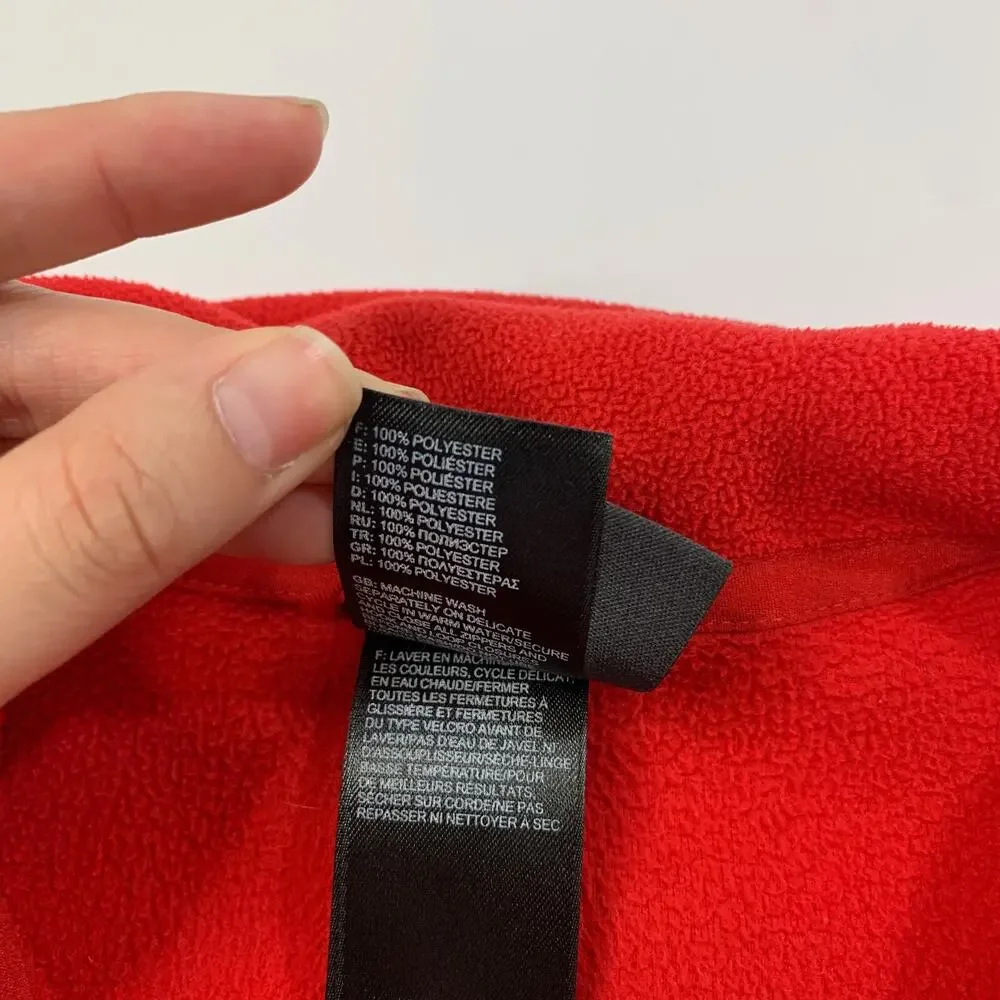 The North Face Fleece Mens M Medium Red Polartec‎ Tka 100 Microvelou Pullover